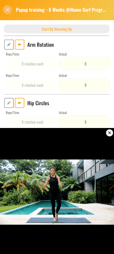Mobile Screen of Active Session