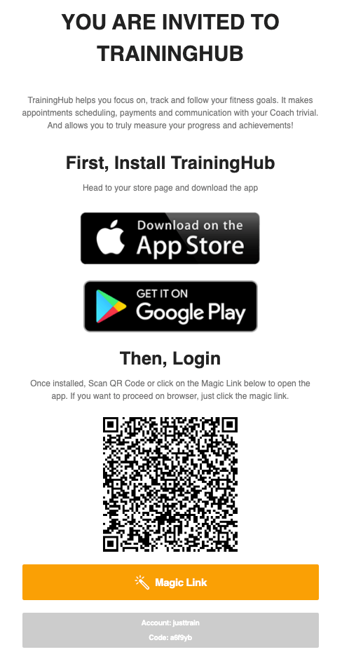 Dedicated Invitation Page & Mobile App Access